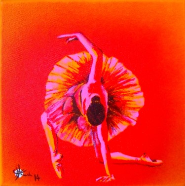 Painting titled "Tutu rouge" by Marc Parmentier, Original Artwork, Acrylic Mounted on artwork_cat.