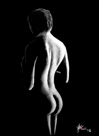 Картина под названием "Agnès" - Marc Parmentier, Подлинное произведение искусства, Акрил Установлен на Деревянная рама для н…