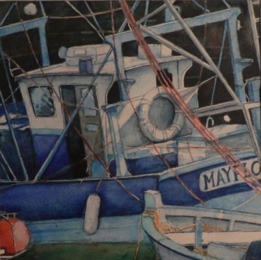 Peinture intitulée "bateau de pêche 8" par Marc Rabal, Œuvre d'art originale