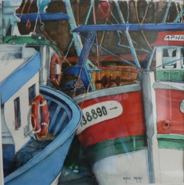 Peinture intitulée "bateau de pêche 9" par Marc Rabal, Œuvre d'art originale