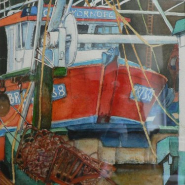 Peinture intitulée "bateau de pêche 10" par Marc Rabal, Œuvre d'art originale