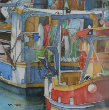 Peinture intitulée "bateau de pêche 11" par Marc Rabal, Œuvre d'art originale