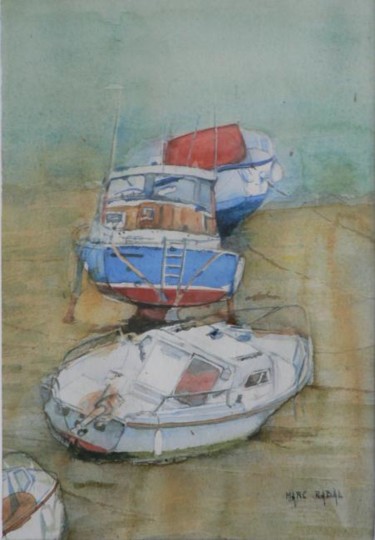 Peinture intitulée "marée basse en Bret…" par Marc Rabal, Œuvre d'art originale