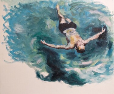 Картина под названием "Sur l'eau." - Marc Sellam, Подлинное произведение искусства, Масло Установлен на Деревянная рама для…