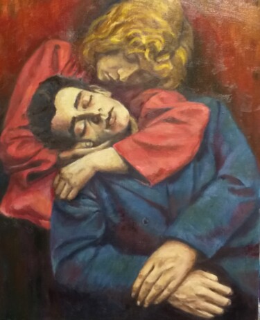 Pintura titulada "Dans tes bras." por Marc Sellam, Obra de arte original, Oleo Montado en Bastidor de camilla de madera