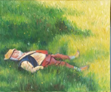 Pintura intitulada "Sieste" por Marc Sellam, Obras de arte originais, Óleo