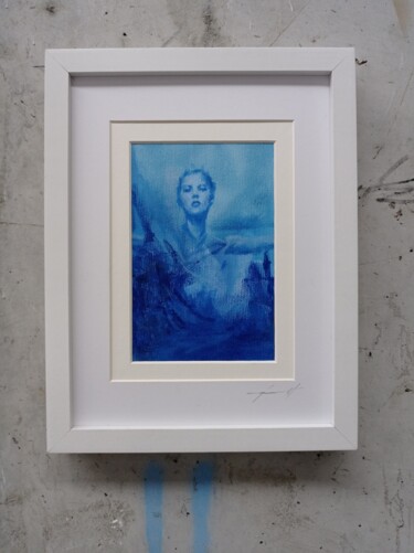 Painting titled "Mini Blue Series Mo…" by Marcus Kupferschmidt (ROBN2KOOL), Original Artwork, Acrylic Mounted on Wood Panel