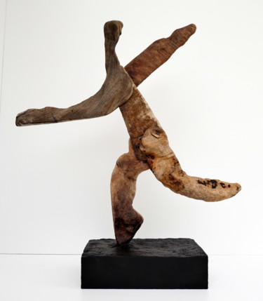 Sculpture intitulée "La baigneuse" par Nestor, Œuvre d'art originale, Bois