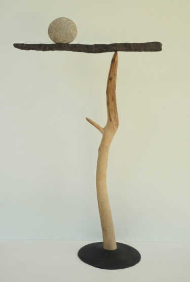 Sculpture intitulée "Matin tranquille" par Nestor, Œuvre d'art originale, Bois