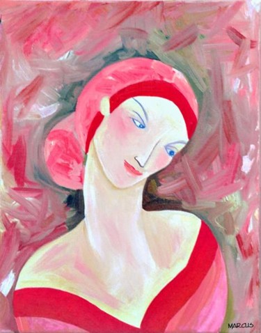 Painting titled "LADY 2" by Leslie Marcus, Original Artwork, Oil
