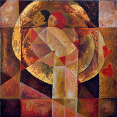 Painting titled "LOVE II" by Leslie Marcus, Original Artwork, Oil