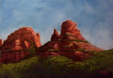 Painting titled "Last Light in Sedona" by Marcus Moller, Original Artwork