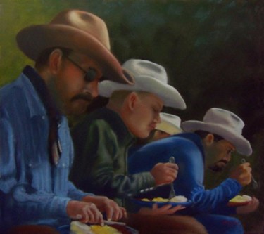 Painting titled "Breakfast on the Tr…" by Marcus Moller, Original Artwork