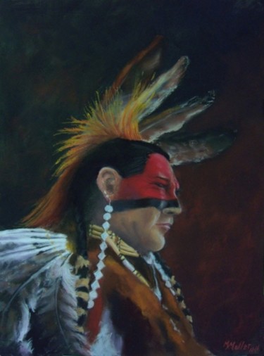 Painting titled "Native Profile" by Marcus Moller, Original Artwork