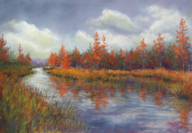 Painting titled "Pohl Creek" by Marcus Moller, Original Artwork, Oil