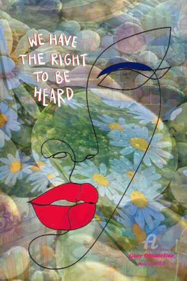 Arte digital titulada "my right" por Geny Chanteline, Obra de arte original, Fotografía digital Montado en Bastidor de camil…
