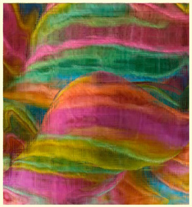 Digital Arts titled "Vagues multicolores" by Tyn, Original Artwork, Digital Painting