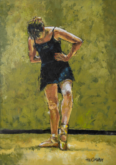 Painting titled "Tired Dancer" by Marek Hausmann, Original Artwork, Oil