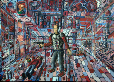 Peinture intitulée "cyborg-coloryzmu" par Marek Izydorczyk, Œuvre d'art originale, Huile