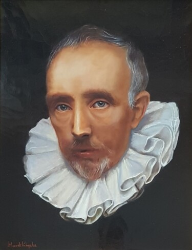 Malerei mit dem Titel "portret szlachcica" von Marek Klaryska, Original-Kunstwerk, Öl