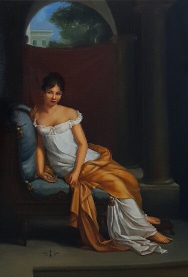 Malarstwo zatytułowany „Madame Recamier” autorstwa Marek Klaryska, Oryginalna praca, Olej
