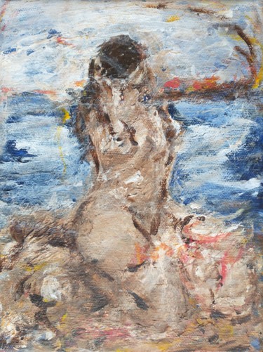 Painting titled "Young lady" by Marek Kováč, Original Artwork, Acrylic