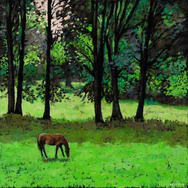Peinture intitulée "Horse" par Marek Krumpar, Œuvre d'art originale, Huile