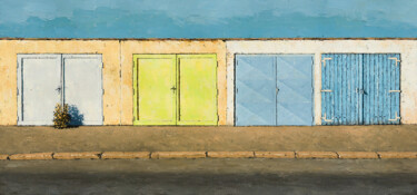 "Garages" başlıklı Tablo Marek Krumpar tarafından, Orijinal sanat, Petrol Ahşap Sedye çerçevesi üzerine monte edilmiş