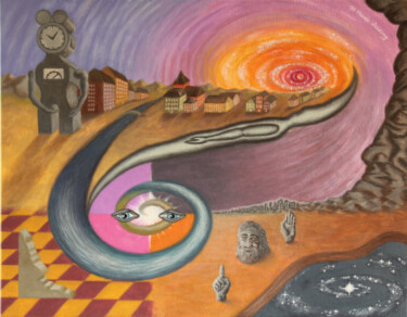 Ζωγραφική με τίτλο "Uważność obecności" από Marek Lessing, Αυθεντικά έργα τέχνης, Ακρυλικό Τοποθετήθηκε στο Ξύλινο φορείο σκ…