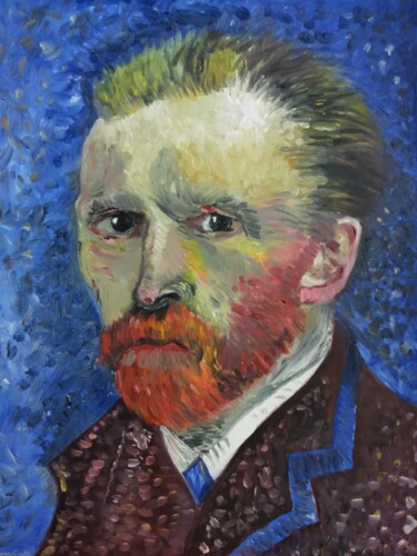 Painting titled "Vincent van Gogh "A…" by Marek Spetel, Original Artwork, Oil Mounted on Wood Stretcher frame