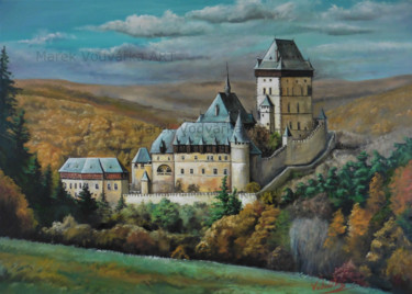 Painting titled "karlstejn2017voda.j…" by Marek Vodvářka, Original Artwork, Oil