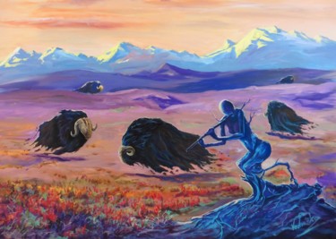 Malerei mit dem Titel "Magic Tundra" von Marek Vodvářka, Original-Kunstwerk, Öl