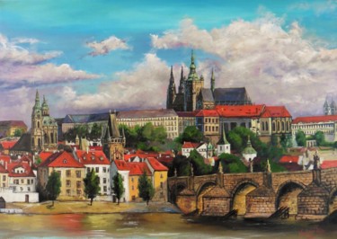 Malerei mit dem Titel "Prague" von Marek Vodvářka, Original-Kunstwerk, Öl