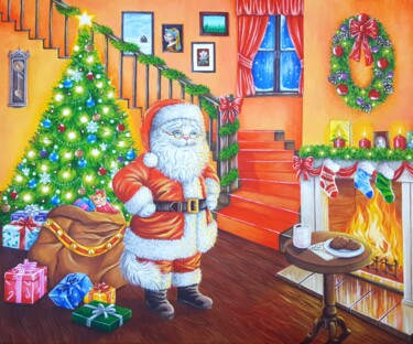 Peinture intitulée "Christmas night" par Maretta Elsalieva, Œuvre d'art originale, Acrylique
