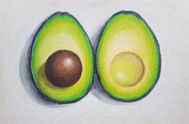 Painting titled "Avocado" by Maretta Elsalieva, Original Artwork, Pastel