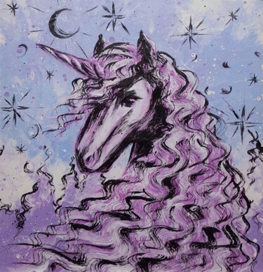 Pittura intitolato "Unicorn" da Maretta Elsalieva, Opera d'arte originale, Acrilico
