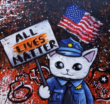 「All lives matter」というタイトルの絵画 Maretta Elsalievaによって, オリジナルのアートワーク, アクリル