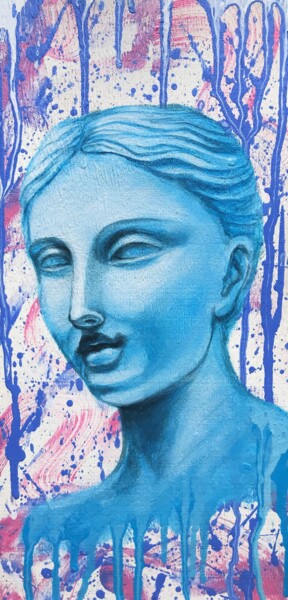 Schilderij getiteld "Blue Sculpture" door Maretta Elsalieva, Origineel Kunstwerk, Acryl