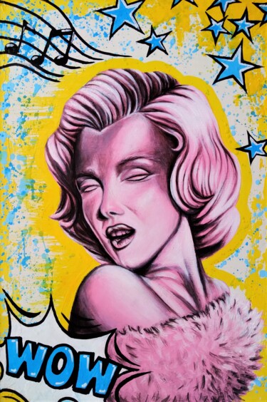 Schilderij getiteld "Marilyn Monroe" door Maretta Elsalieva, Origineel Kunstwerk, Acryl