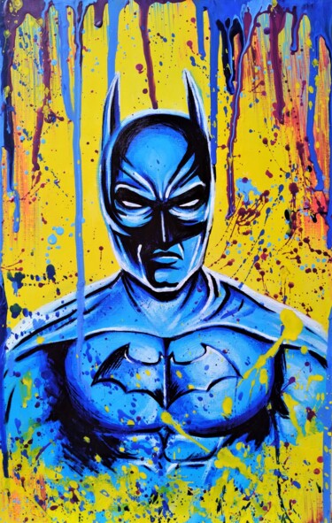 Malerei mit dem Titel "Batman" von Maretta Elsalieva, Original-Kunstwerk, Acryl