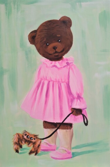Malerei mit dem Titel "Eight-legged pet" von Maretta Elsalieva, Original-Kunstwerk, Acryl