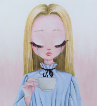 Peinture intitulée "Bowl full of tears" par Maretta Elsalieva, Œuvre d'art originale, Acrylique