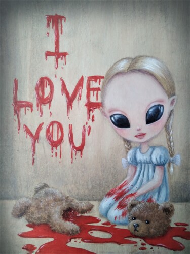 Malerei mit dem Titel "Creepy Relationship" von Maretta Elsalieva, Original-Kunstwerk, Öl