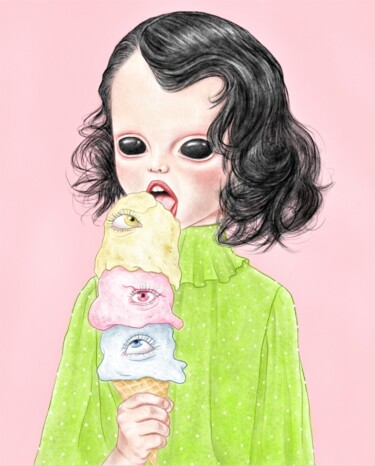 Digital Arts titled "Ice Cream" by Maretta Elsalieva, Original Artwork, 2D Digital Work