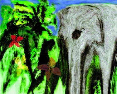 Digital Arts titled "Elephant" by Ekaterina Iakshina, Original Artwork, Digital Painting