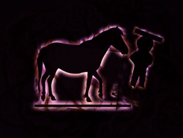 Digital Arts titled "Horse and alien" by Ekaterina Iakshina, Original Artwork, Collages