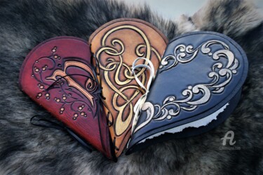 Artisanat intitulée "Livres-coeurs, livr…" par Margaery, Œuvre d'art originale