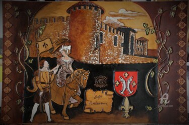 Картина под названием "Montseveroux jadys-…" - Margaery, Подлинное произведение искусства, Акрил Установлен на Деревянная па…
