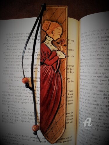 Artisanat intitulée "Marque page en cuir…" par Margaery, Œuvre d'art originale