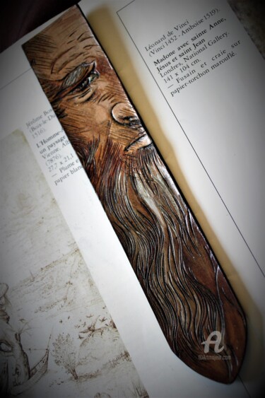 Artisanat intitulée "Marque-page Leonard…" par Margaery, Œuvre d'art originale